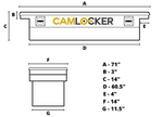Camlocker Low-Profile Crossover, Matte Black, 71×14×14 in SL71LP_MB