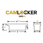 Camlocker Side Mount, Gloss Black, 60×12×12 in SMB60_GB