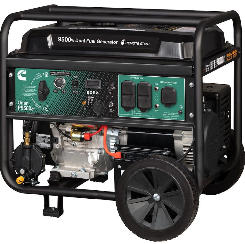Cummins Power Generation Onan P9500df Portable Generator; Gasoline/Propane; 9,500 Gasoline / 8,550 Propane Peak W; 120/240V A074Z438