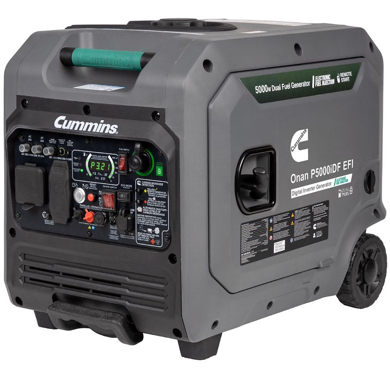 Cummins Power Generation Onan P5000iDF EFI Portable Inverter Generator; Gasoline/Propane; 5,000 Gasoline / 4,500 Propane Peak W A075C500