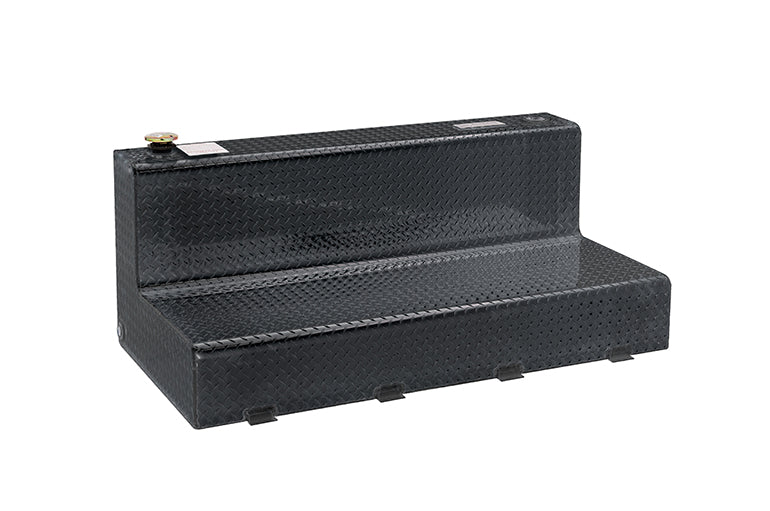 Dee Zee 92 Gal L-Shaped Auxiliary Diesel Tank; Black Aluminum DZ92747XB