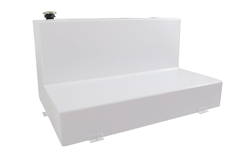 Dee Zee 92 Gal L-Shaped Auxiliary Diesel Tank; White Steel DZ92747XS