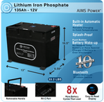 Aims Power 12.8V 135Ah LiFePO4 Battery LFP12V135A