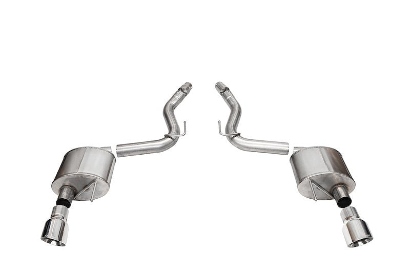 Corsa Performance Exhaust System Kit Sport Axle-Back; 304 Stainless Steel; 3-Inch Pipe; Dual Rear Exit; 4.5-Inch Polished Tips 21252