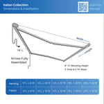 ALEKO Italian Full Cassette 10 x 8 Ft. Motorized Patio Awning with App and Remote Control AF10X8NERGRI-AP