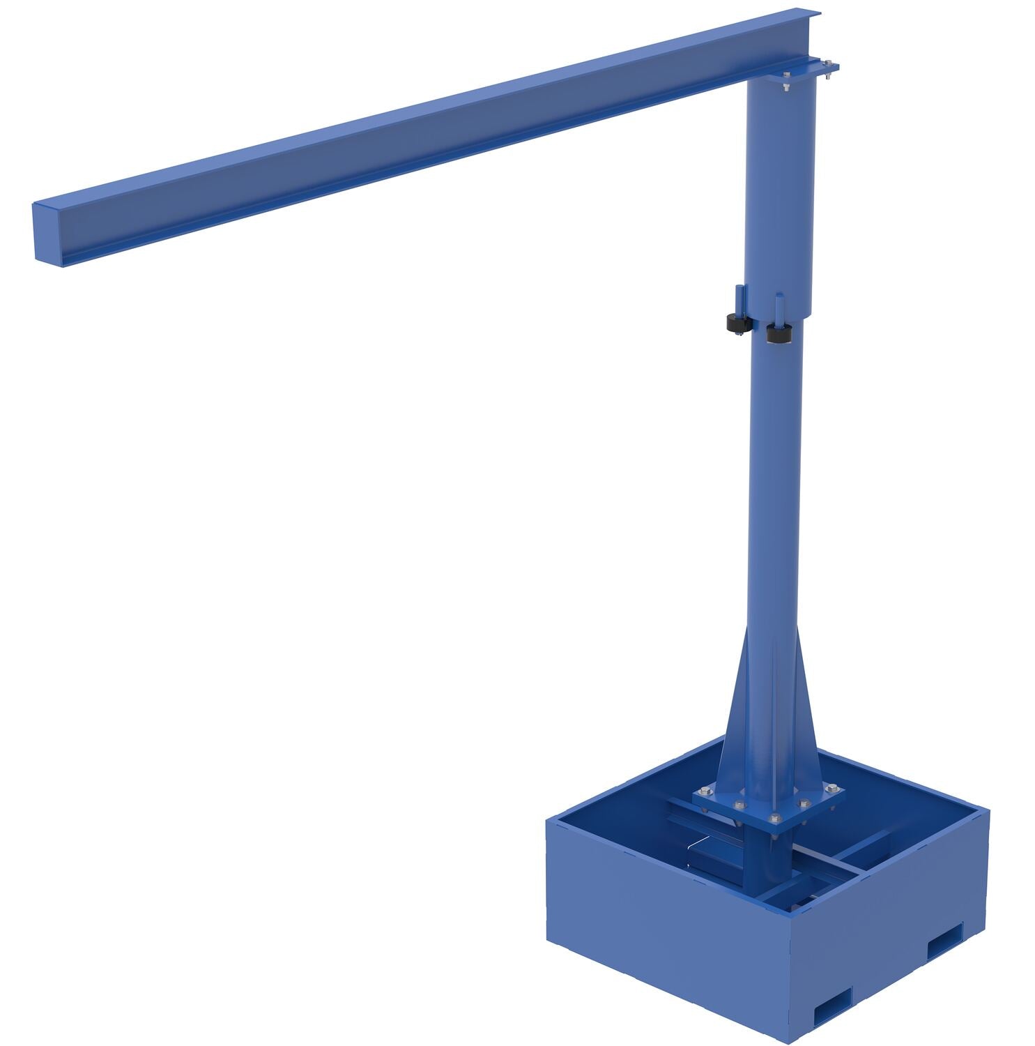 Vestil Steel Portable Jib Crane with Empty Base 10 Ft. I-Beam 250 Lb. Capacity Blue JIB-CB-25-10-10