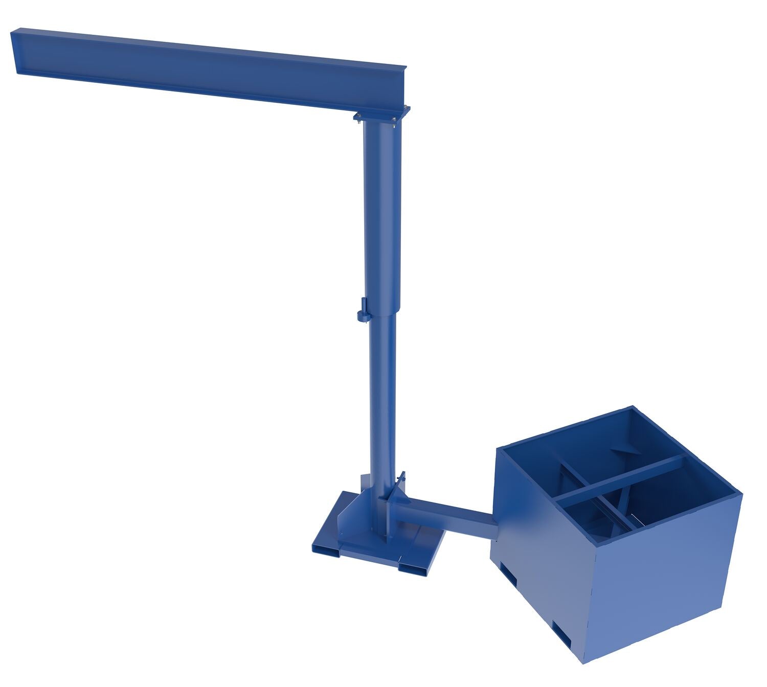 Vestil Steel Portable Offset Jib Crane with Empty Base 8 Ft. I-Beam 1000 Lb. Capacity Blue JIB-CBX-100-8-10