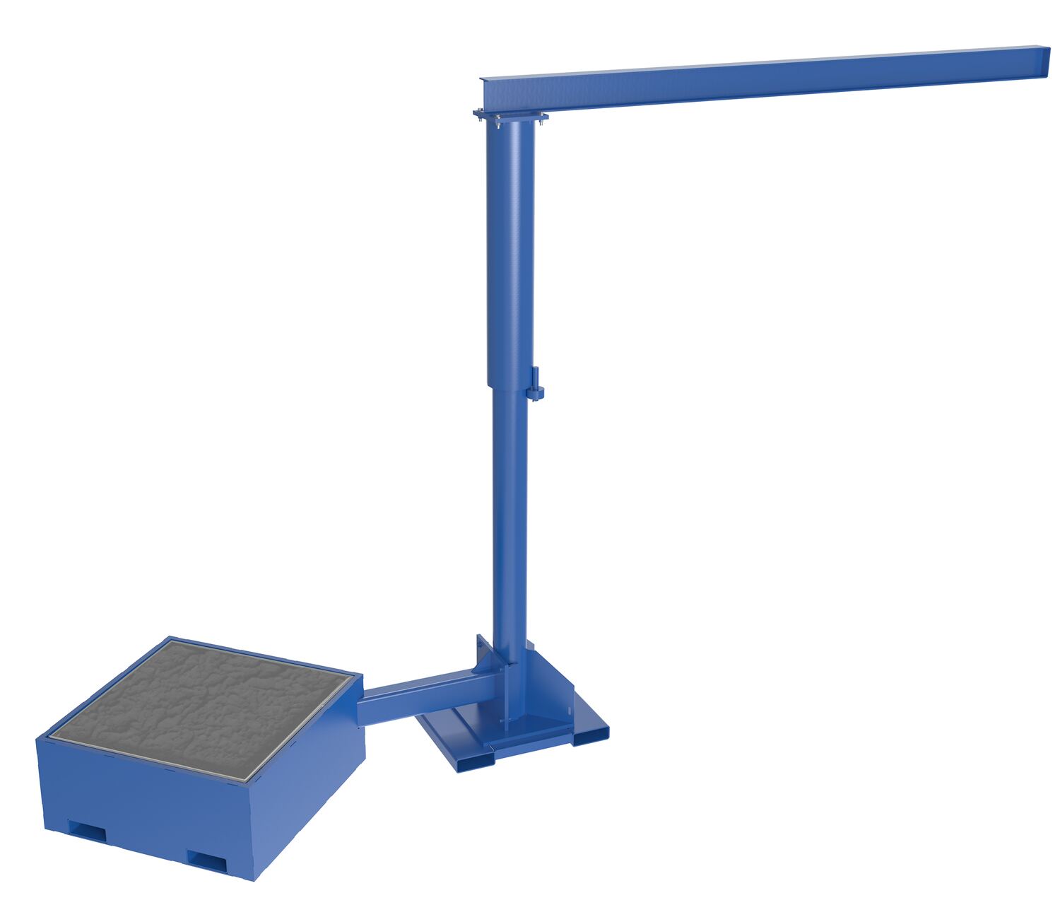 Vestil Steel Portable Offset Jib Crane with Filled Base 10 Ft. I-Beam 250 Lb. Capacity Blue JIB-CBX-25-10-10-BC