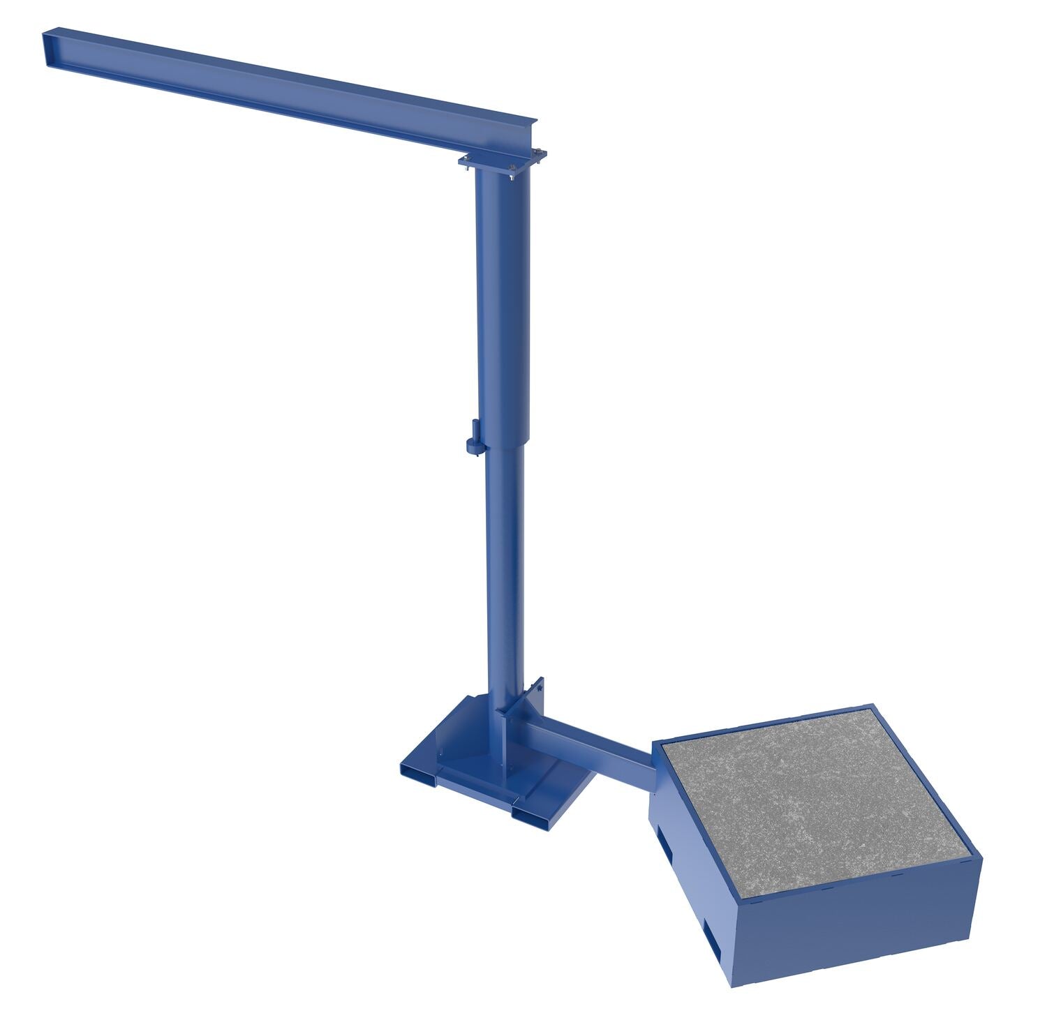 Vestil Steel Portable Offset Jib Crane with Filled Base 8 Ft. I-Beam 250 Lb. Capacity Blue JIB-CBX-25-8-10-BC