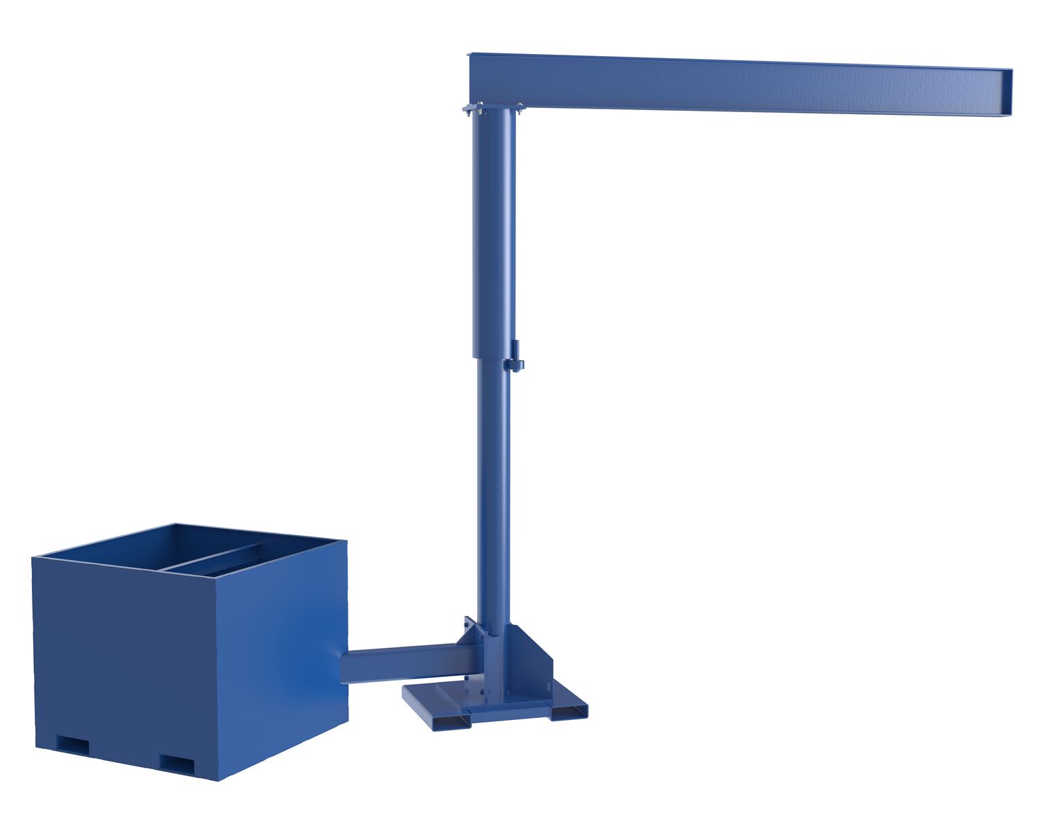 Vestil Steel Portable Offset Jib Crane with Empty Base 10 Ft. I-Beam 500 Lb. Capacity Blue JIB-CBX-50-10-10