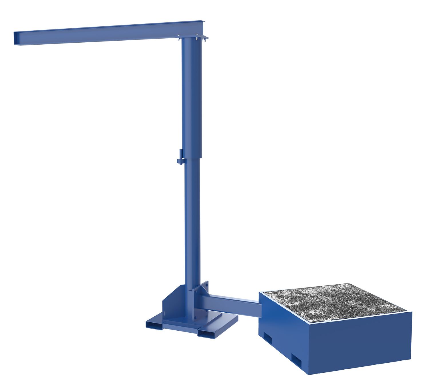 Vestil Steel Portable Offset Jib Crane with Filled Base 8 Ft. I-Beam 500 Lb. Capacity Blue JIB-CBX-50-8-10-BC