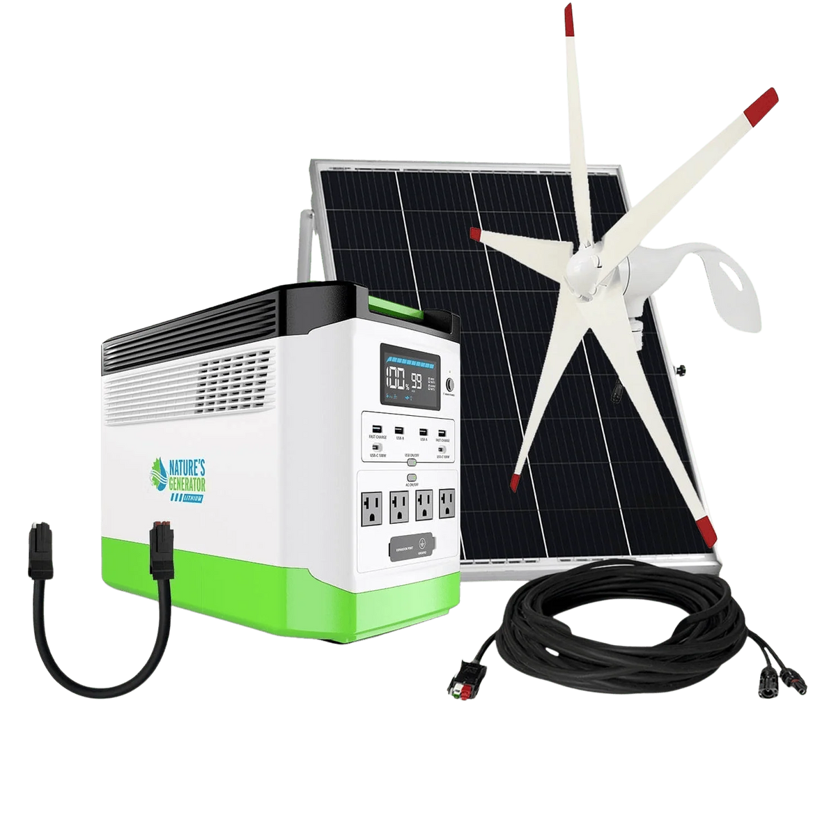 Nature's Generator High Capacity Lithium 1800 Solar and Wind Generator NGLGNAUW