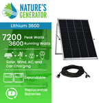 Nature's Generator Lithium 3600 Solar Generator and Transfer Switch NGL36AUPRP