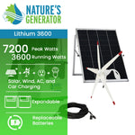 Nature's Generator Lithium 3600 Solar and Wind Generator NGL36AUW