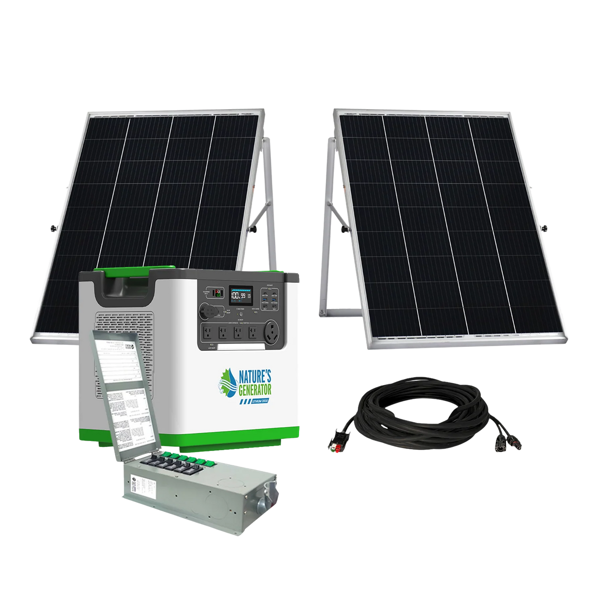 Nature's Generator Lithium 3600 Solar Generator and Transfer Switch NGL36AUPRP