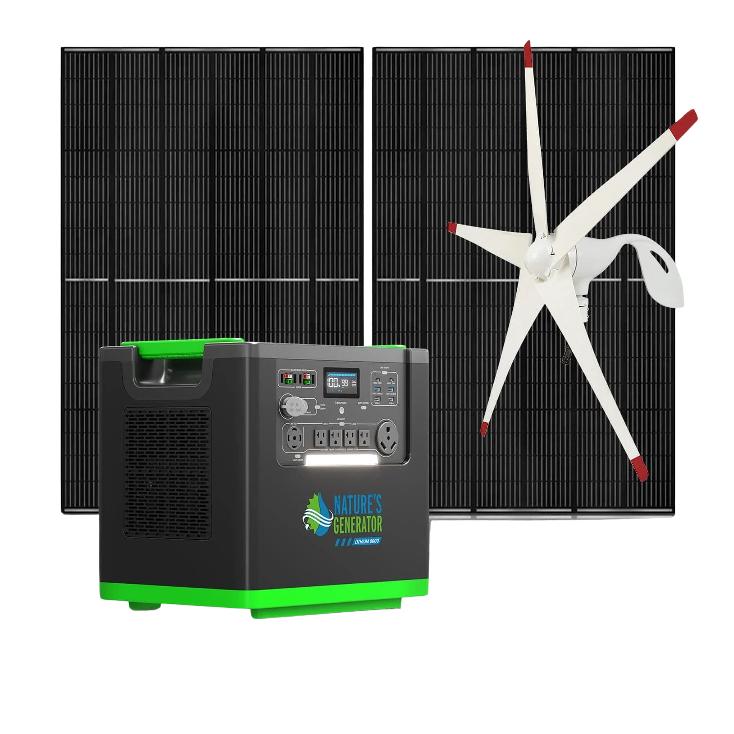 Nature's Generator Lithium 6000 with Solar Panels and Wind Turbine NGLSXAUPW