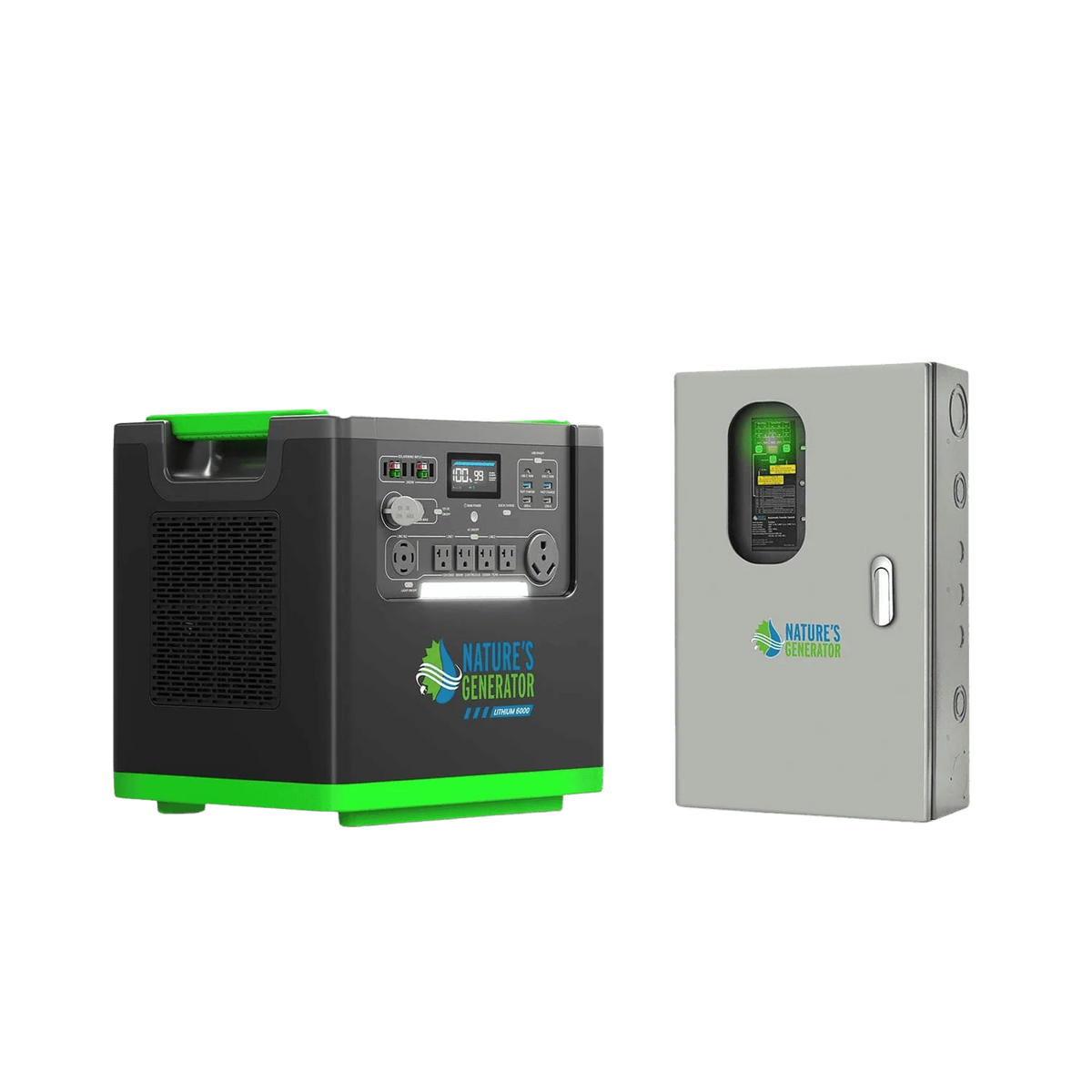 Nature's Generator Lithium 6000 and Transfer Switch NGLGNSXPA
