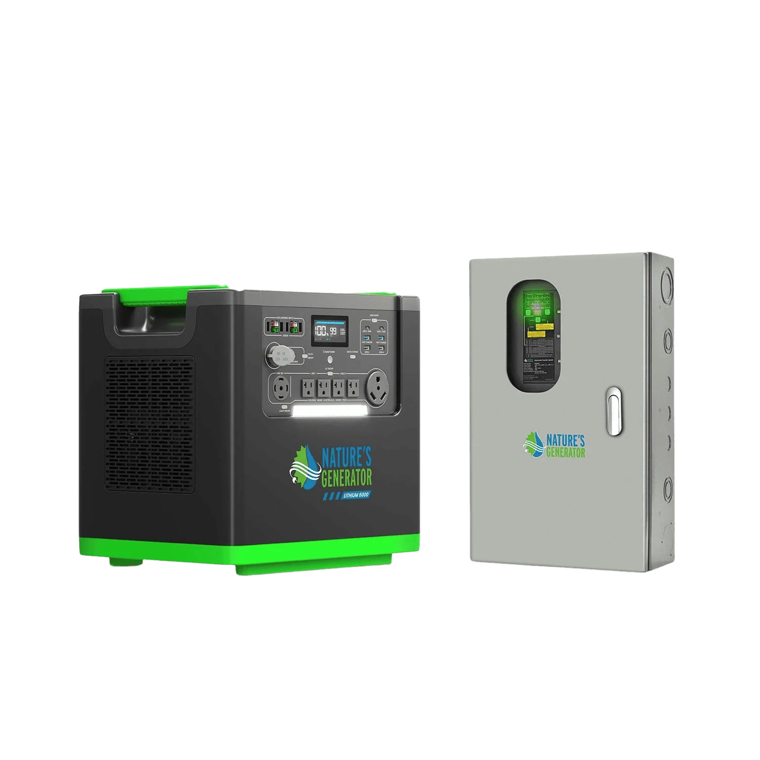 Nature's Generator Lithium 6000 and Transfer Switch NGLGNSXPA