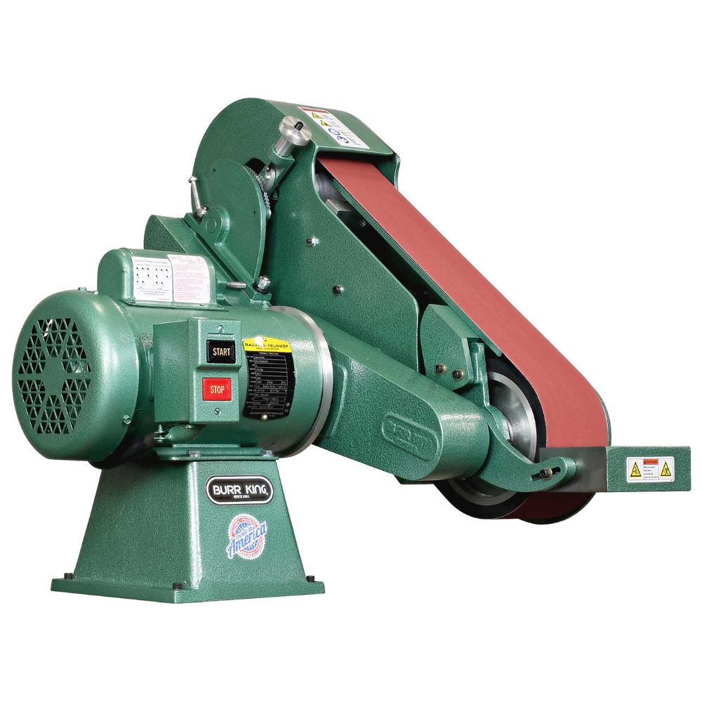 Burr King Model 960-400 4 x 60 Two Wheel Belt Grinder 95030