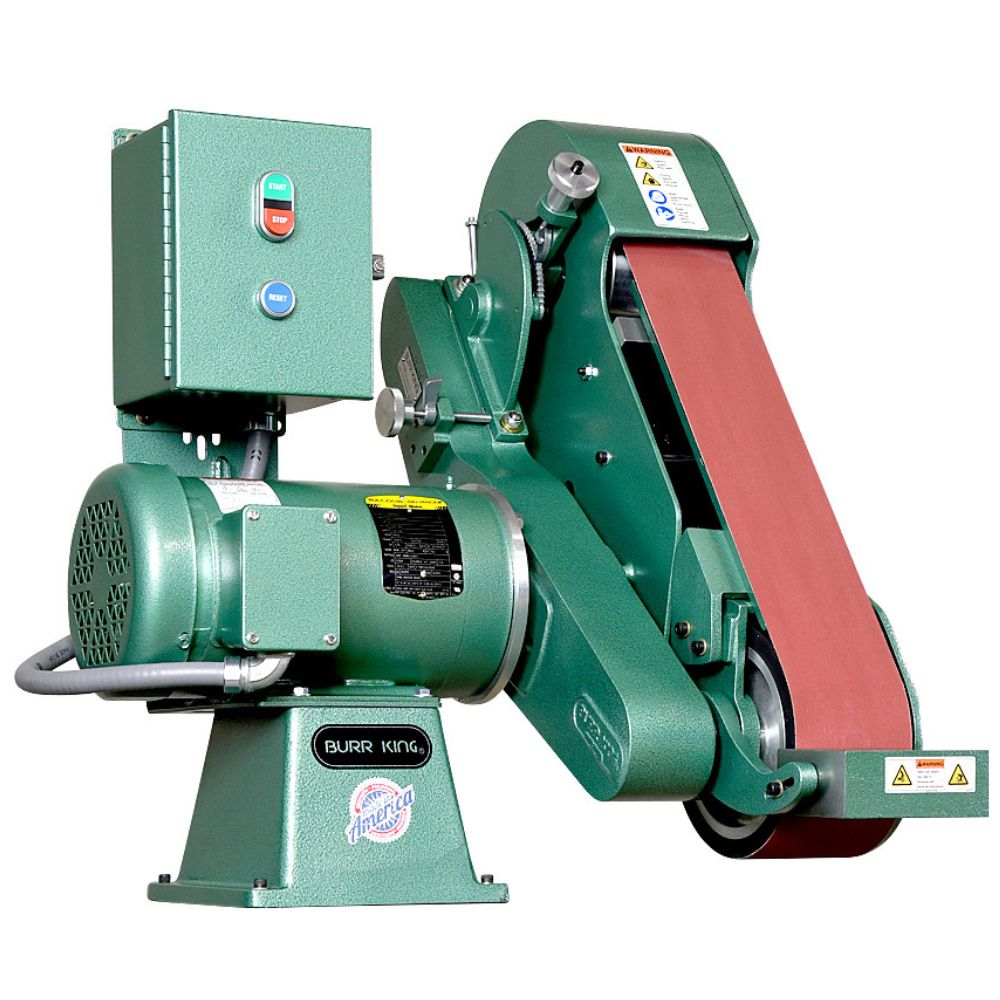 Burr King Model 960-400 4 x 60 Two Wheel Belt Grinder 95203