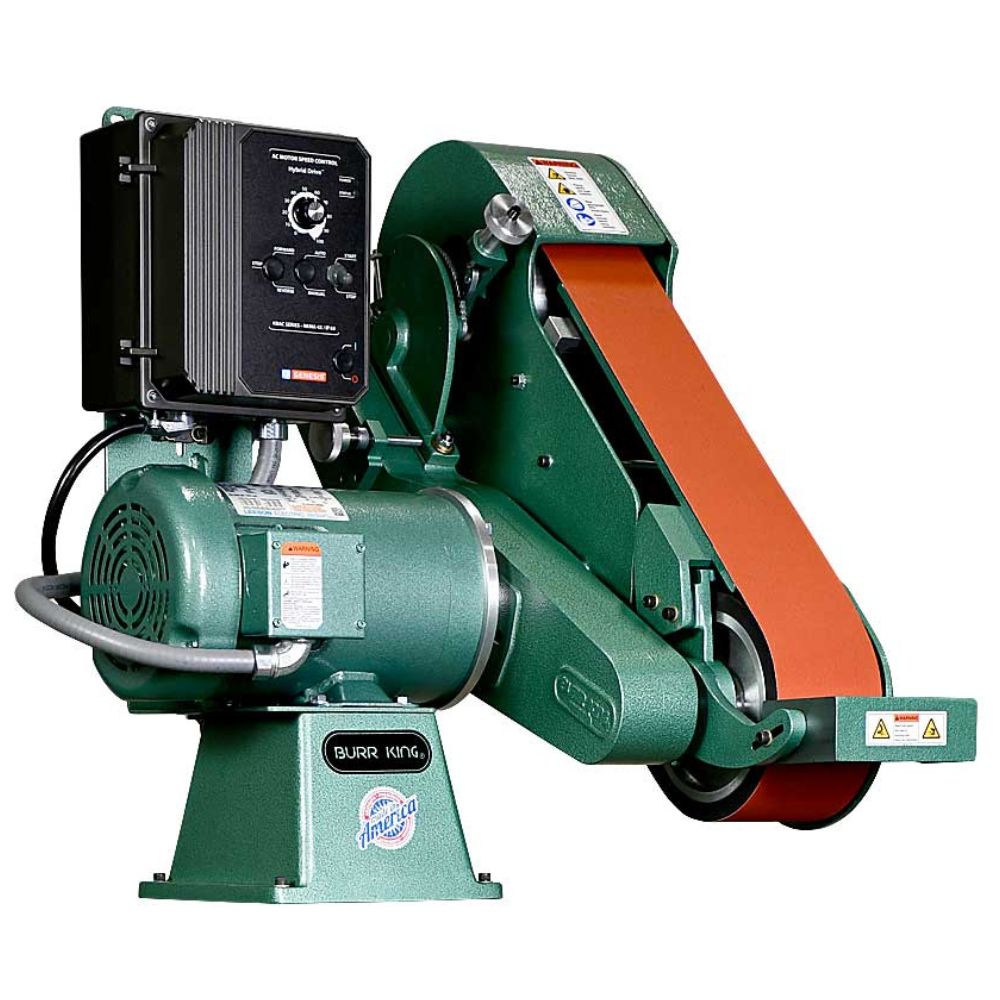 Burr King Model 960-400 4 x 60 Two Wheel Belt Grinder 97110