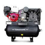 Tomahawk 30 Gallon Air Compressor 13HP Honda GX390 Engine Horizontal Tank 24.4 CFM @ 90 PSI Gas-Powered TAC30H-390
