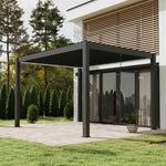 ALEKO 10x12 ft. Outdoor Aluminum Pergola with LED Lights - Noble Collection PERG10X12NOBLE-AP