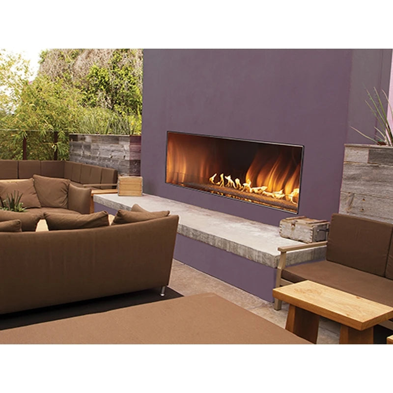 American Hearth Carol Rose 60" Vent Free Outdoor Stainless Steel Linear Fireplace OLL60FP12S