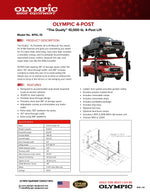 Olympic “The Dually” 10,000 lb Portable 4-Post Car & Truck Lift – Adjustable Width 4PXL-10