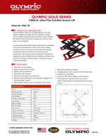 Olympic 7,800 lb Full-Rise Scissor Car Lift – 72.8" Lift Height, 220V, 3HP FRSL-78