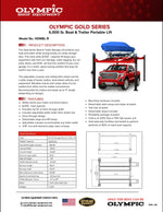 Olympic 9,000 lb Portable Boat & Trailer Storage Lift – Adjustable Width 4-Post Lift HDMBL-9