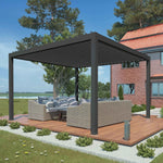 ALEKO 10x12 ft. Powered Aluminum Pergola with LED Lights - Noble Collection PERG10X12NOBLE2-AP