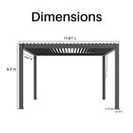 ALEKO 10x12 ft. Outdoor Aluminum Pergola with LED Lights - Noble Collection PERG10X12NOBLE-AP