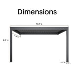 ALEKO 12x13 ft. Powered Aluminum Wall-Mounted Pergola with LED Lights - Galaxy Collection PERG12X13GALAXY-AP
