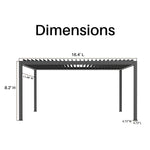 ALEKO 12x16 ft. Powered Aluminum Pergola with LED Lights - Titan Collection PERG12X16TITAN-AP