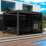 ALEKO Pergola Pull Down Privacy Screen for Manual Pergolas – 12’ PERGZIP12FT-AP