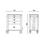 Beta RSC24 Heavy Duty Rolling Tool Cabinet, 5 Drawers, Ball Bearing Slides, Rubber Mat Liners, 5" Casters, Anti-Fall Edge Worktop, 1760 lbs Load Capacity RSC24IT/5
