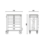 Beta RSC24 Heavy Duty Rolling Tool Cabinet, 8 Drawers, Orange, Ball Bearing Slides, Rubber Mat Liners, 5" Casters, Anti-Fall Edge Worktop, 1760 lbs Load Capacity, Made in Italy RSC24/8