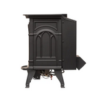 Breckwell BH32VF 26" Black Finish Freestanding Millivolt Control, Natural Gas Vent Free Cast Iron Stove With Logs BH32VFN