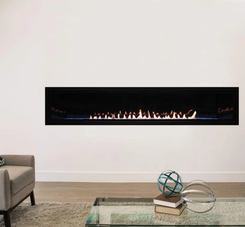 American Hearth Boulevard 72" Intermittent Pilot With Thermostat Variable Remote Control, Natural Gas Vent Free Linear Fireplace VFLB72FP90