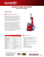 Olympic Rim-Lock Tire Changer with Swing-Arm Assist T620