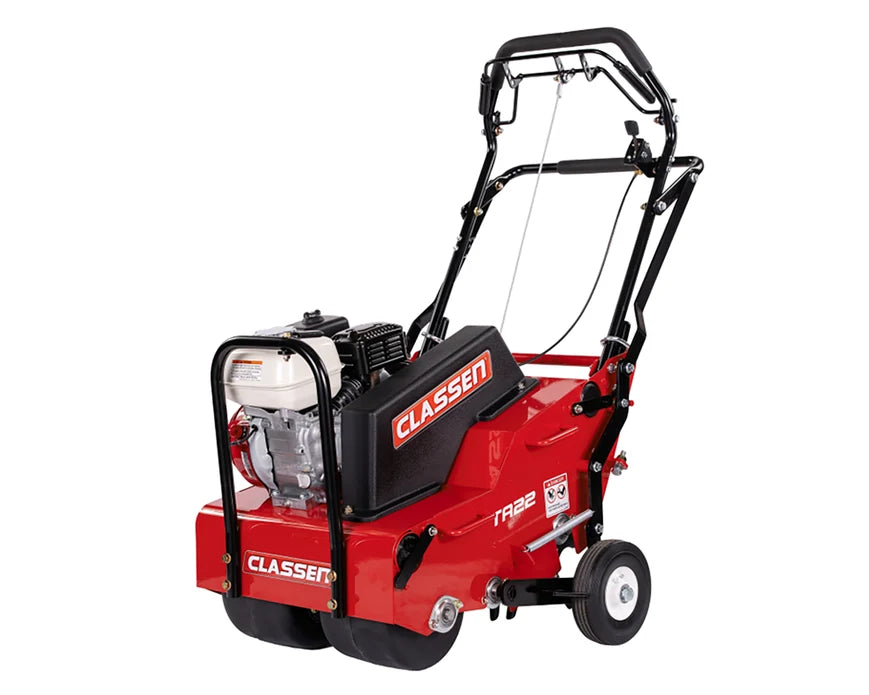 Classen 21” Steerable, Split Drum, Folding Handle Aerator Honda GX120 TA22H