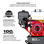 Tomahawk 20 Gallon Portable Air Compressor 6.5HP Honda GX200 Engine Horizontal Tank 13.5 CFM @ 90 PSI Gas-Powered TAC20H-200