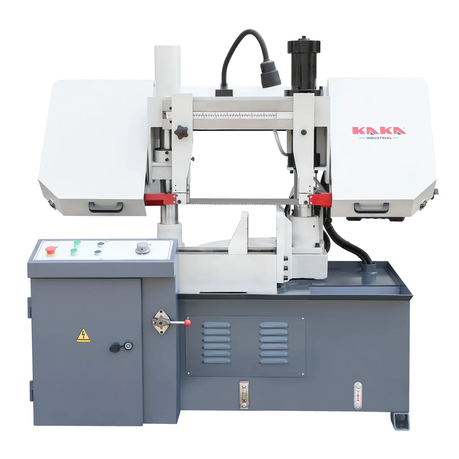 KaKa Industrial Metal Horizontal Band Saw,Double Column Swivel Head Band Saw, Hydraulic downfeed control with variable Cutting speed, Max cutting capacity 11 inch with 230V 3PH,TBK-11A 271211V230