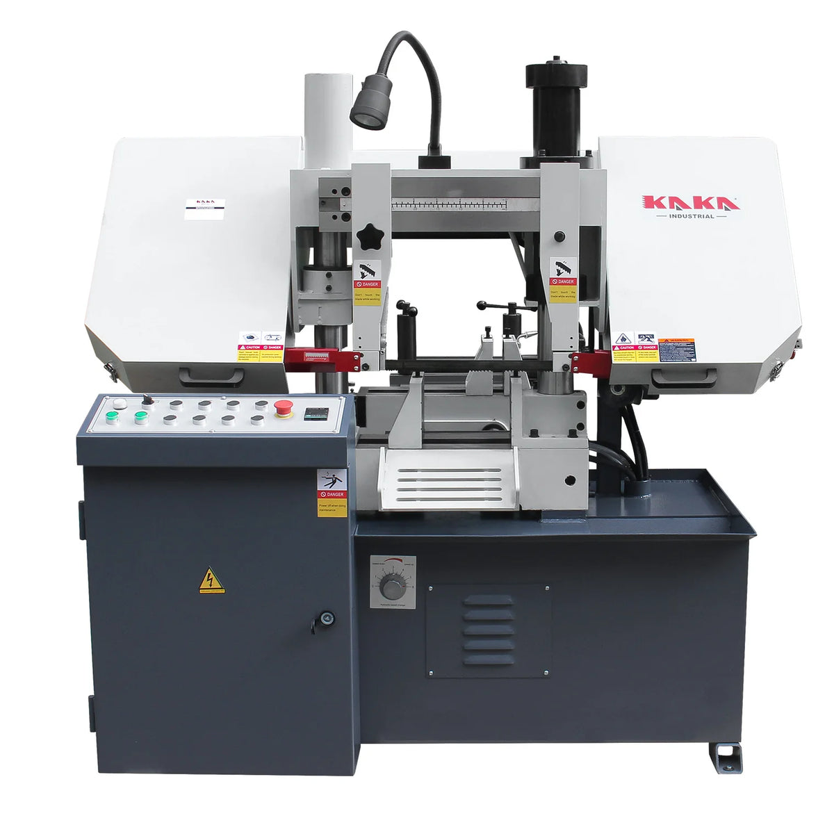 KaKa Industrial Metal Horizontal Band Saw,Double Column Band Saw, Hydraulic downfeed control, Max cutting capacity 11 inch with 220V 3PH motor TBK-11B 271212V220