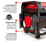 Tomahawk 4000 Watt Honda Powered Generator Portable Gas Power Professional Use TG4000H