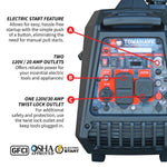 Tomahawk 4500 Watt Inverter Generator Electronic Fuel Injection EFI Super Quiet Portable Gas Power Professional Use TG4500iEFI