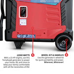 Tomahawk 10,500 Watt Inverter Generator Electric Start Super Quiet Portable Gas Power Professional Use TG9000i