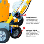 Tomahawk 10" Electric Concrete Floor Grinder 1.5HP Motor for Smoothing, Floor Prep, Coatings TGDR10