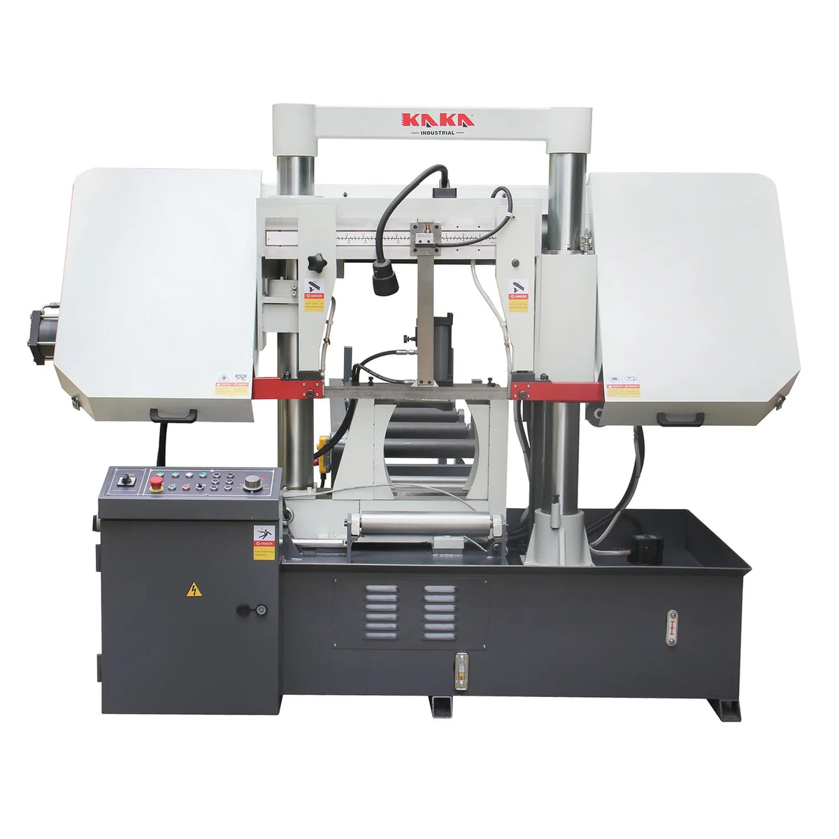 KaKa Industrial Kaka Industrial TGK-16A Double column horizontal band saw, Max cutting capacity 15.7 inch, vertical lifting, high stability. Cutting speed adopts hydraulic control, 230V 60HZ 3PH 188304V230